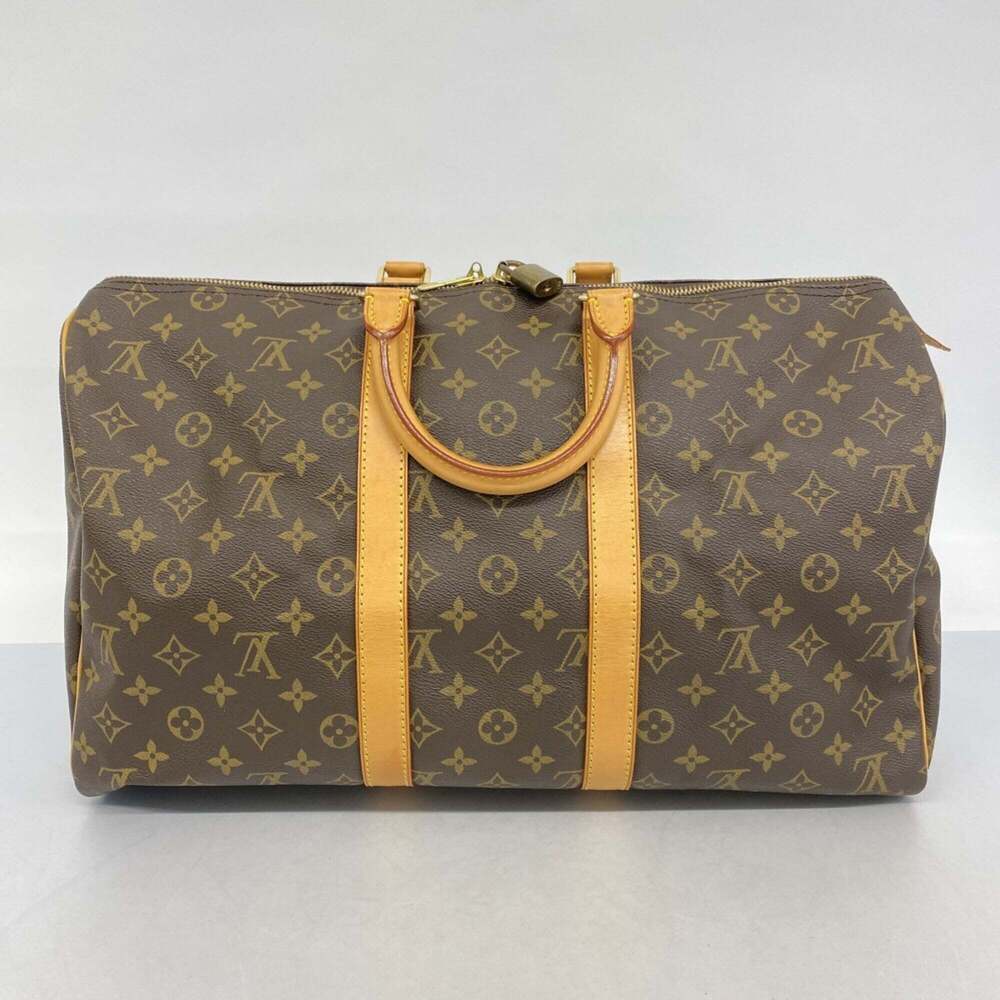 LOUIS VUITTON Authentic Brown Monogram Keepall 45 Boston Bag - Picture 10 of 10